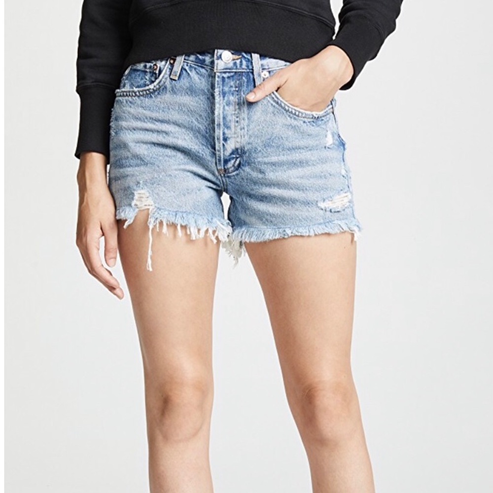 Agolde Parker Vintage Loose Cut-off Shorts 25